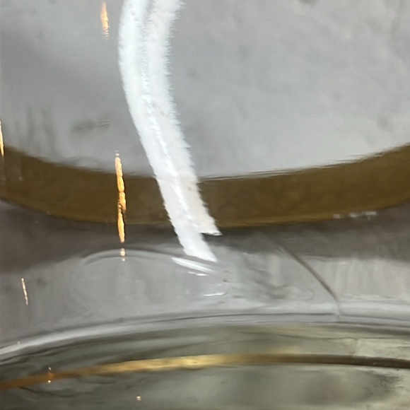 Tiffin Bowl and Saucer Clear Glass with Gold Embossed Rim Vintage - Picture 9 of 9